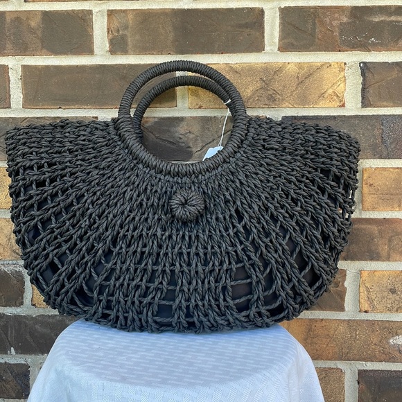 Handbags - Black Woven Purse.